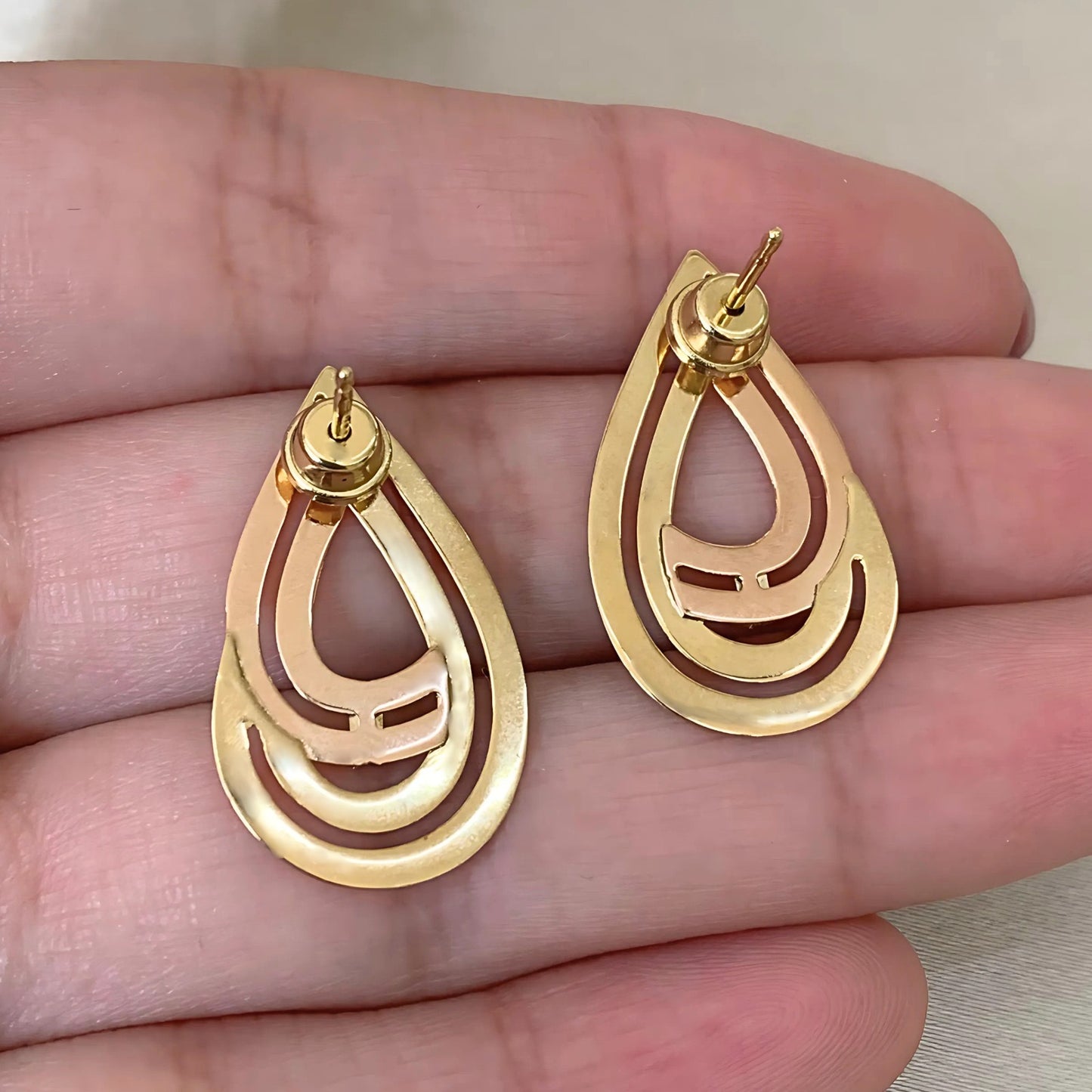 Brinco Solara Tricolor Coleção Double em Ouro 18k-750