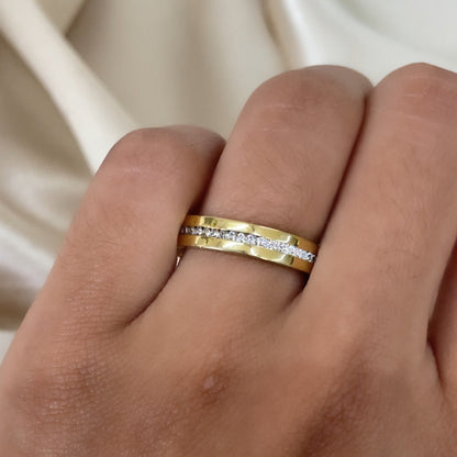 Aliança Constelação em Ouro Amarelo 18K