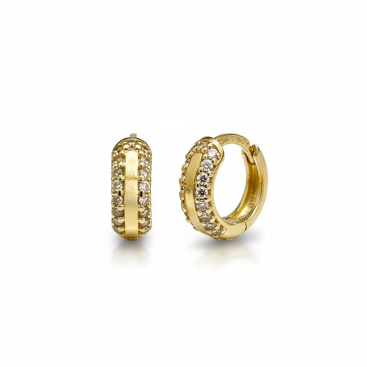 Brinco Argola em Ouro Amarelo 18K-750, com Zircônias