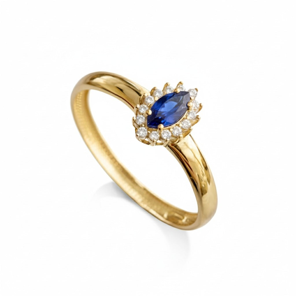 Anel Vitalis em Ouro Amarelo 18K-750, com zircônias