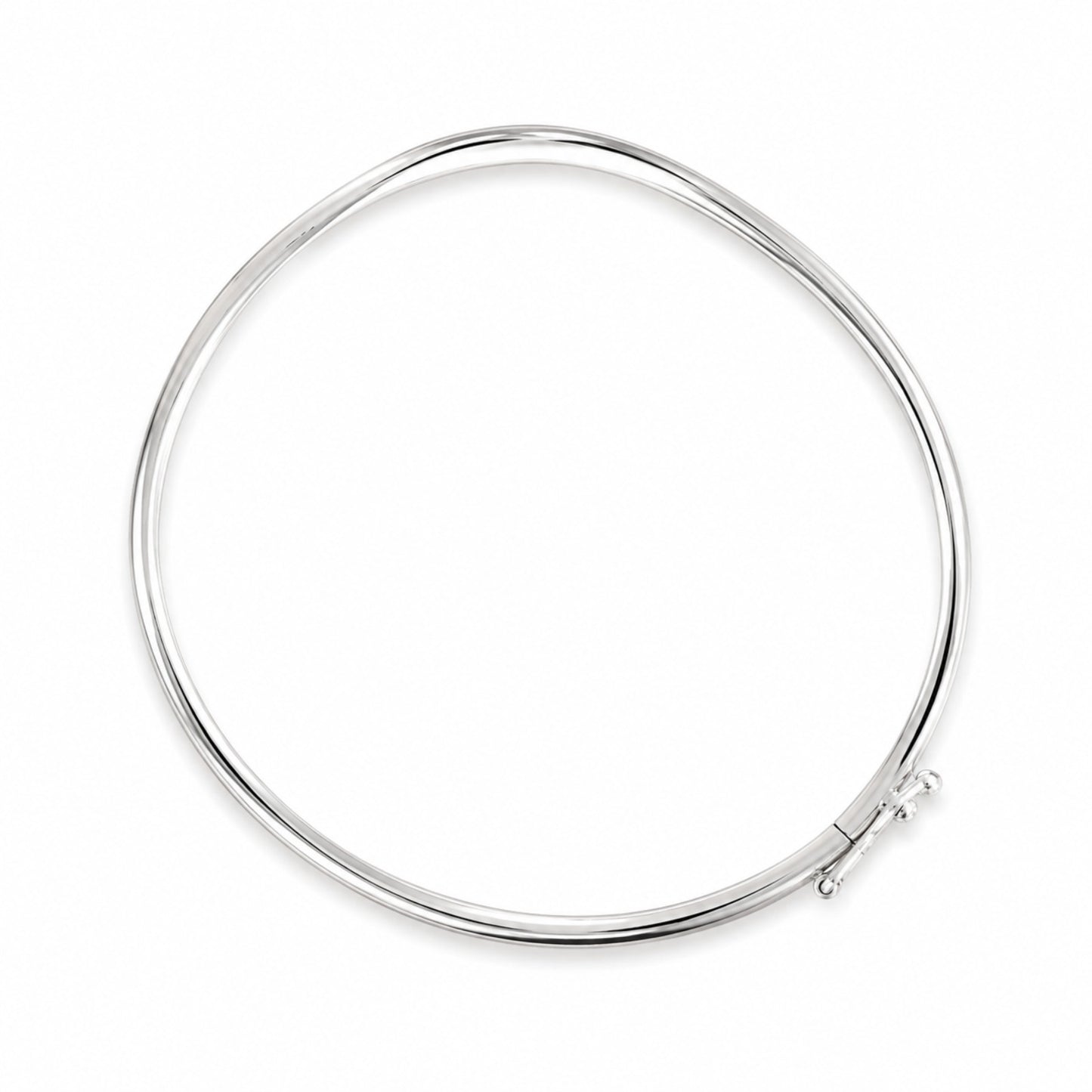 Bracelete Ondulado em Ouro Branco 18K