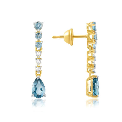 Brinco Blues Coleção Charme em Ouro Amarelo 18k-750
