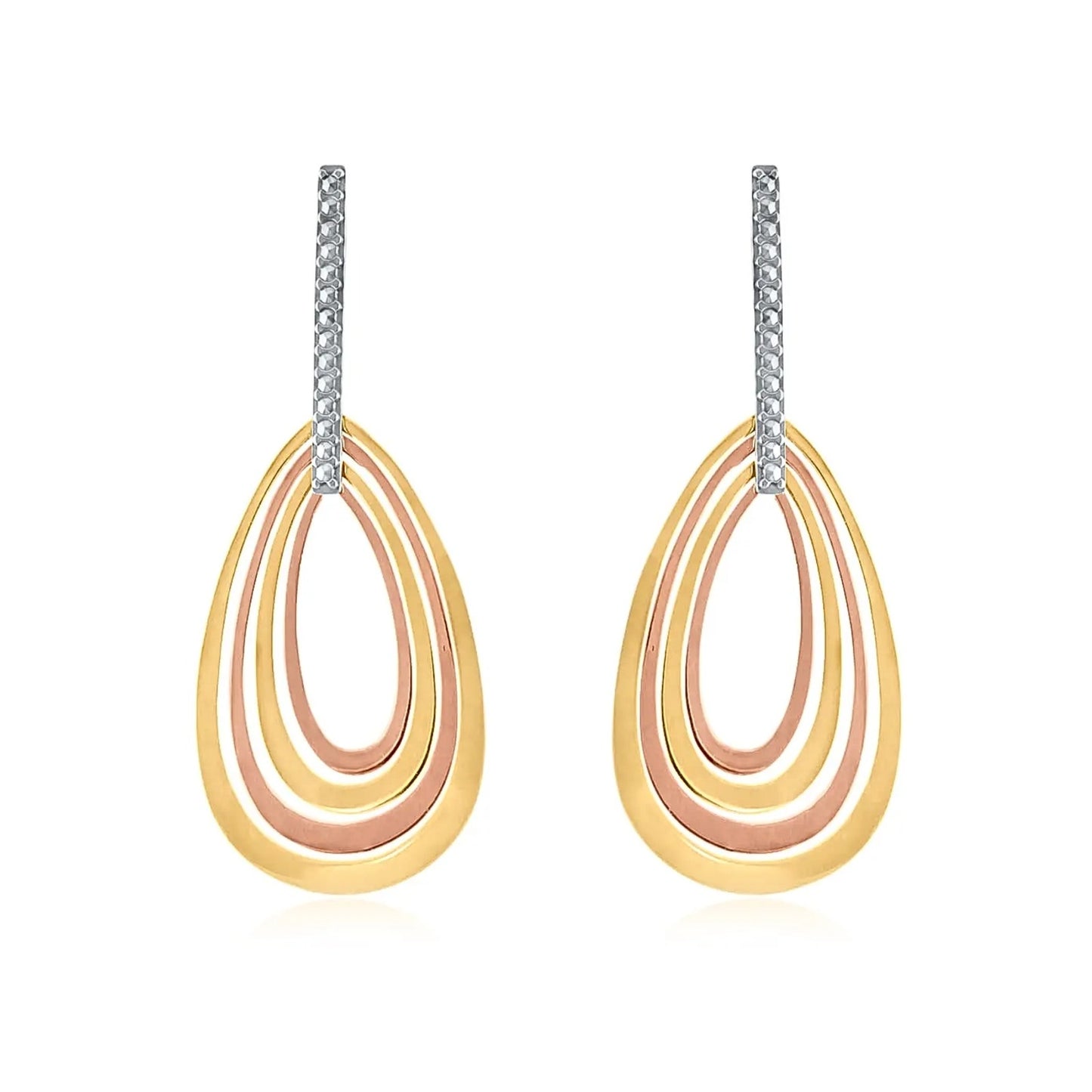 Brinco Luminea em Ouro Amarelo e Branco 18K