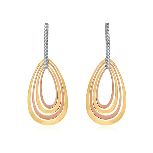 Brinco Luminea em Ouro Amarelo e Branco 18K