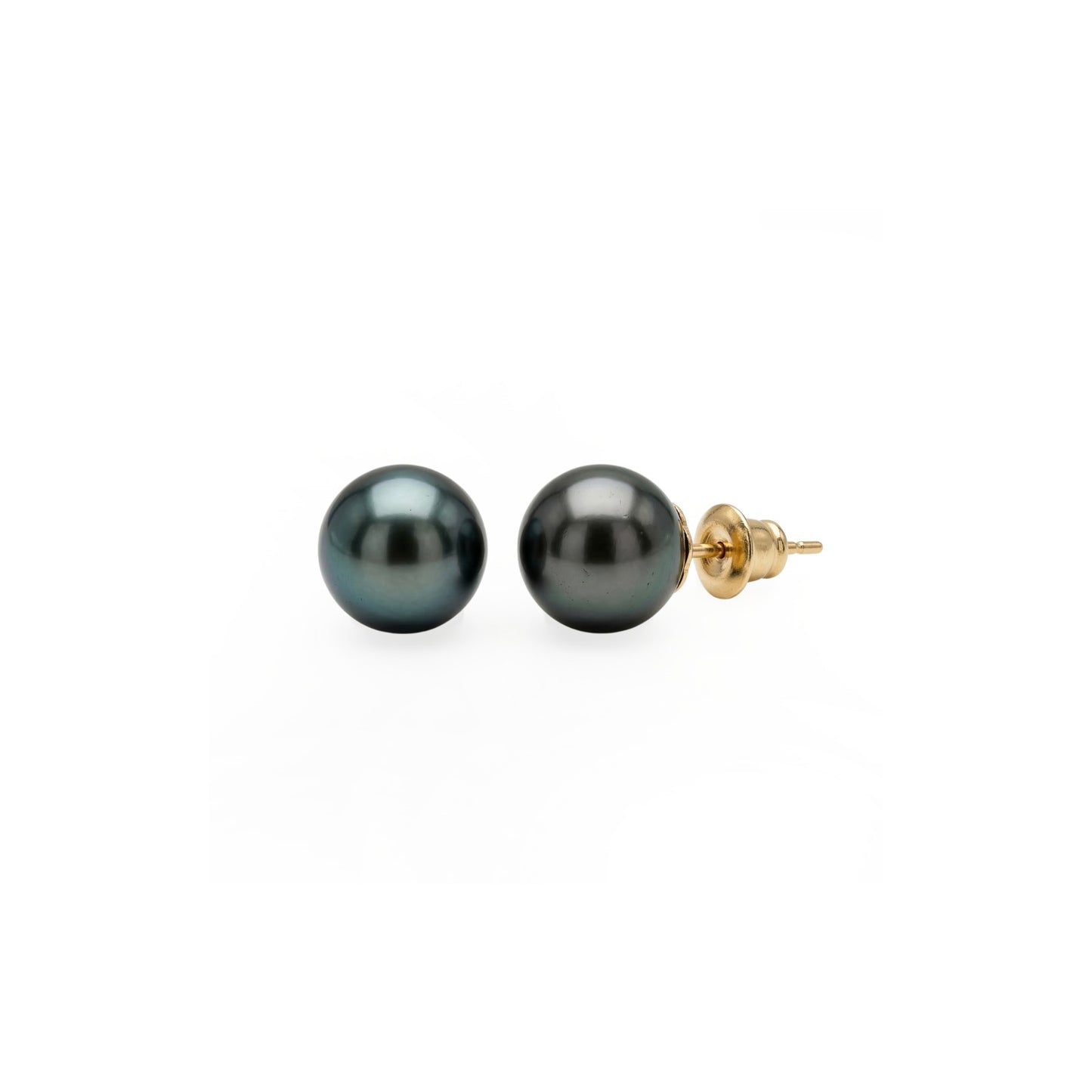 Brinco com Pérolas Negras 6mm em Ouro Amarelo 18k