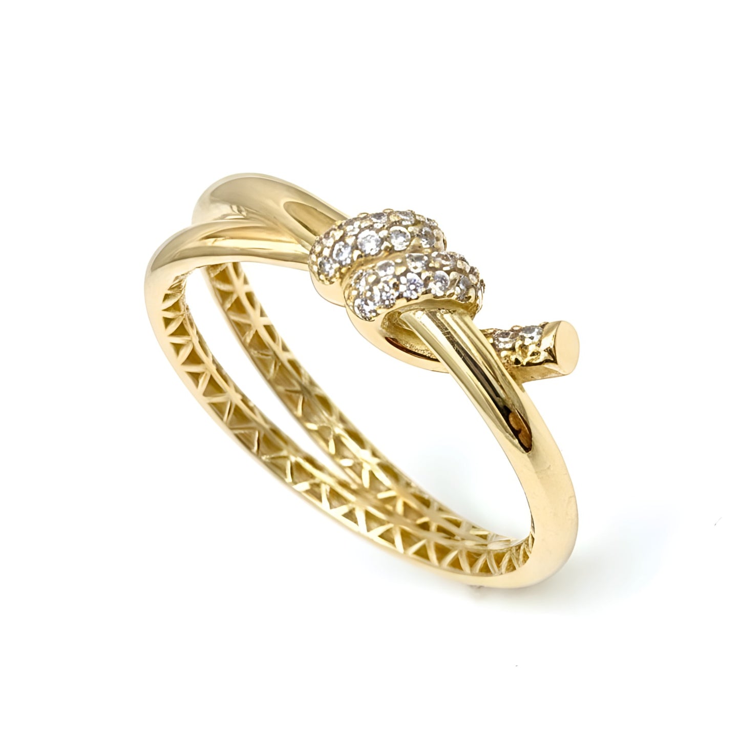 Anel Maya em Ouro Amarelo 18K-750, com zircônias