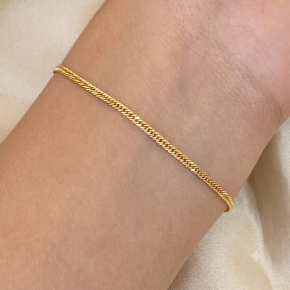 Pulseira Groumet Dupla em Ouro Amarelo 18K