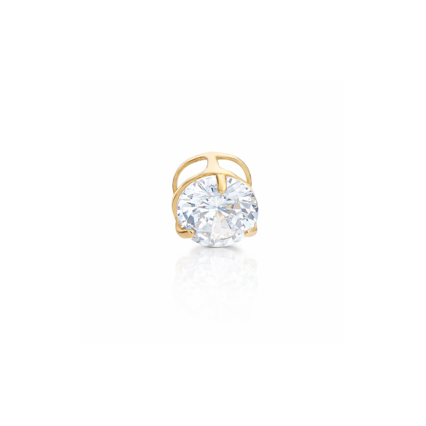 Pingente Ponto de Luz 4mm Galeria em Ouro Amarelo 18k-750, com zircônia
