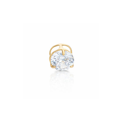 Pingente Ponto de Luz 4mm Galeria em Ouro Amarelo 18k-750, com zircônia