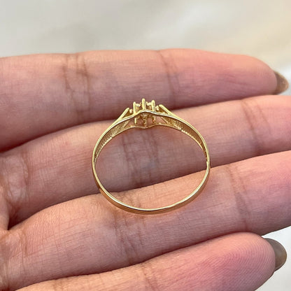 Anel de Formatura Honra Rubra em Ouro Amarelo 18K-750, com zircônias