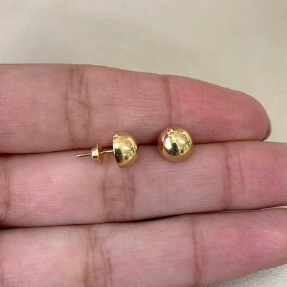 Brinco Meia Bola em Ouro Amarelo 18k-750