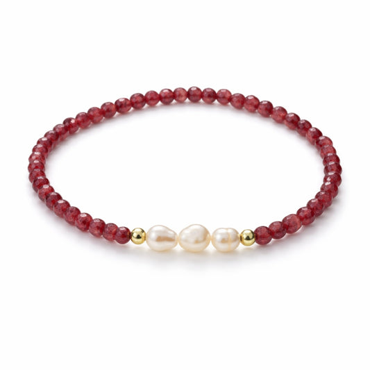 Pulseira com Pérolas Barrocas e Jade em Ouro 18K-750