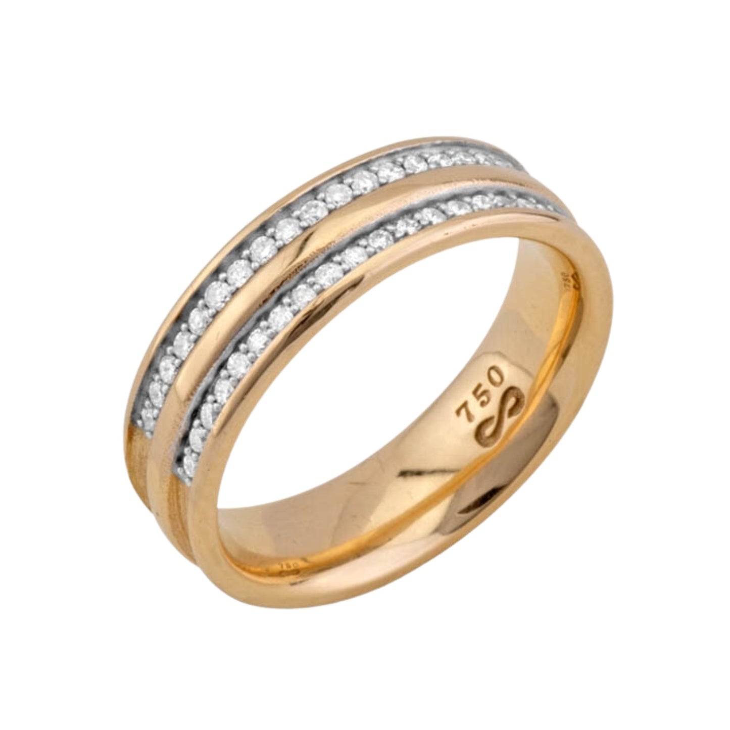 Aliança em Ouro 18K Pedras do Destino AFNW903/0001