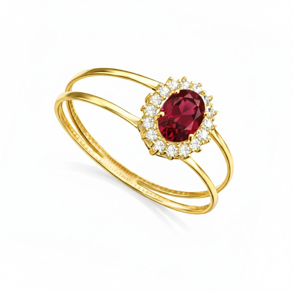 Anel Zênite em Ouro Amarelo 18K-750, com zircônias