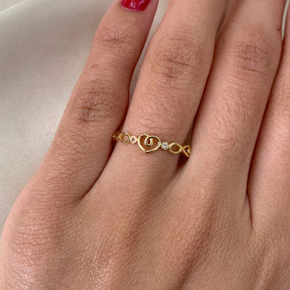 Anel Elo da Alma em Ouro Amarelo 18K-750, com topázio branco