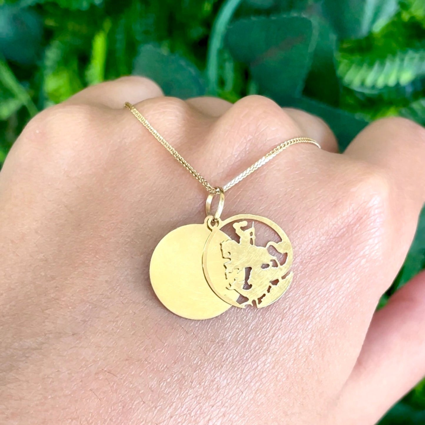 Pingente Medalha de São Jorge em Ouro Amarelo 18K-750