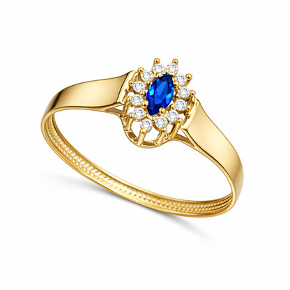 Anel Insigne em Ouro Amarelo 18K-750, com zircônias