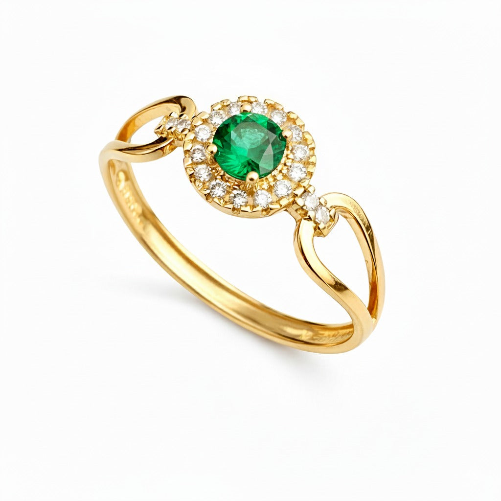 Anel Triunfo em Ouro Amarelo 18K-750, com zircônias