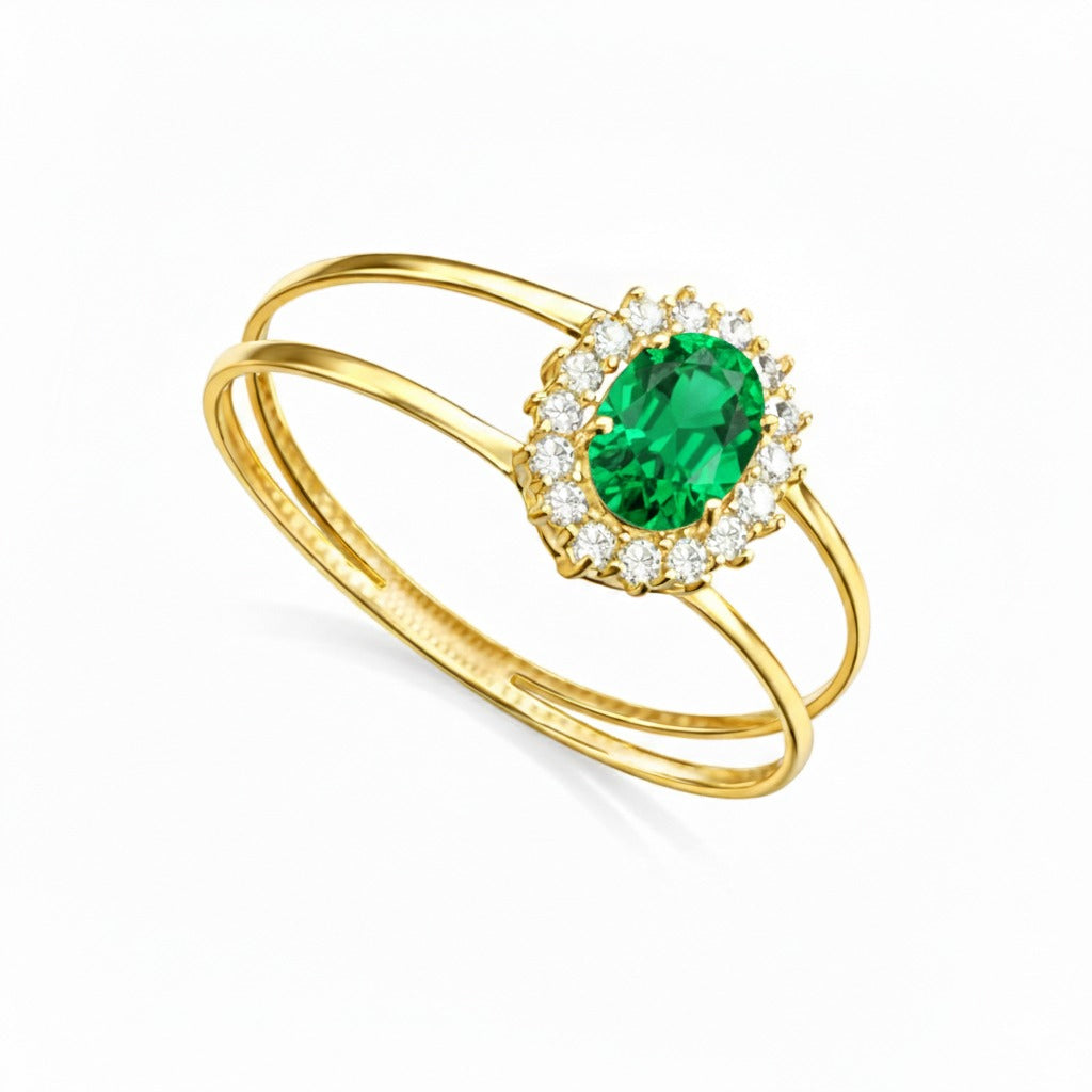 Anel Zênite em Ouro Amarelo 18K-750, com zircônias