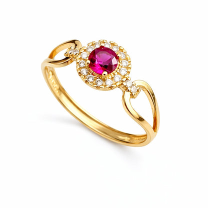 Anel Triunfo em Ouro Amarelo 18K-750, com zircônias
