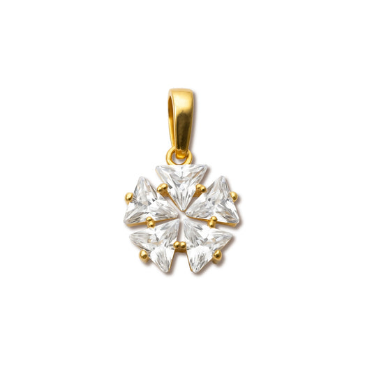Pingente em ouro 18K Triangulo em Forma de Flor