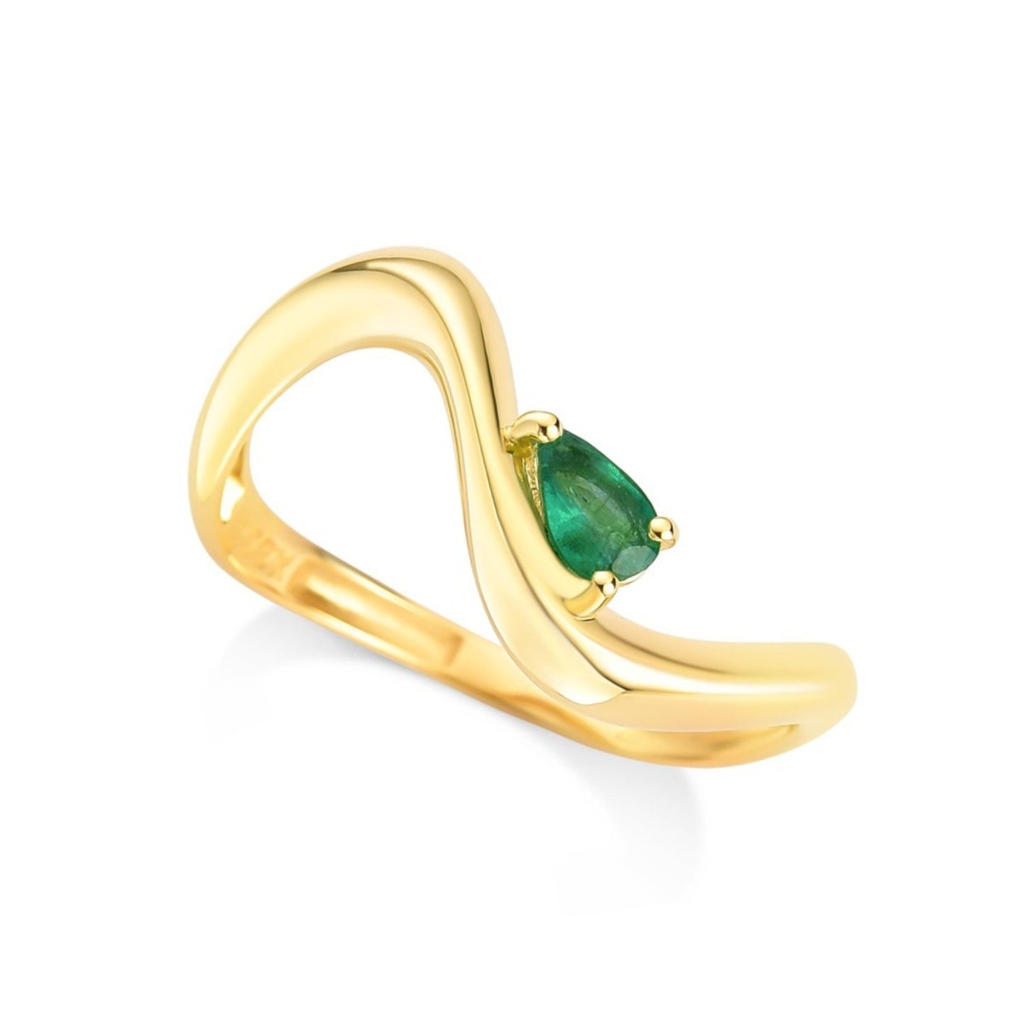 Anel Essenza Esmeralda em ouro amarelo 18k