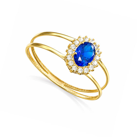 Anel Zênite em Ouro Amarelo 18K-750, com zircônias