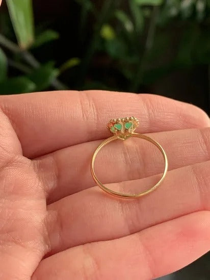 Anel Aurora Verde Ouro Amarelo 18K-750