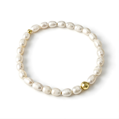 Pulseira de Pérolas Barrocas e Hematita dourada em Ouro 18K-750