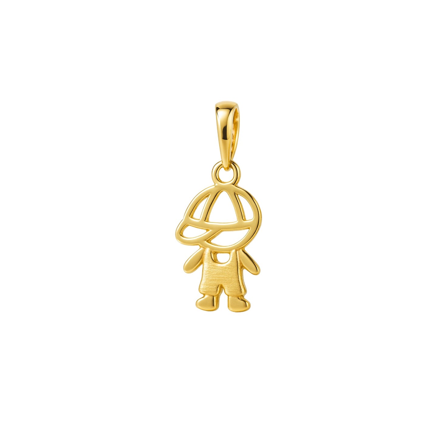 Pingente Menino com Boné em Ouro Amarelo 18K-750