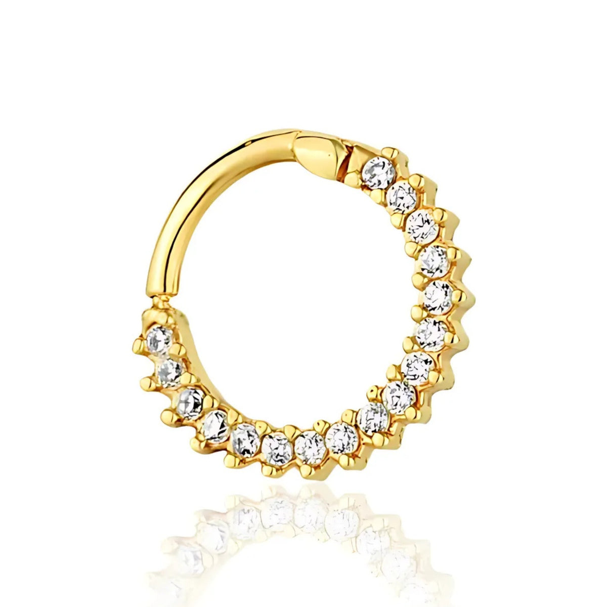 Piercing Zircônias Brancas Ouro Amarelo 18K