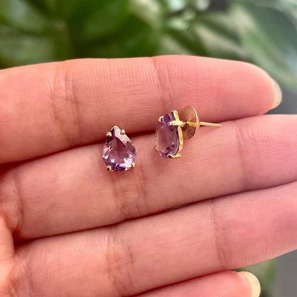 Brinco Sophia em Ouro Amarelo 18K, com ametista