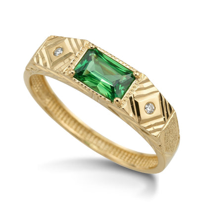 Anel Vanguard em Ouro Amarelo 18K-750, com zircônias