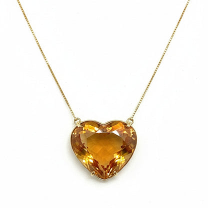 Gargantilha Coração de Cirtino em Ouro Amarelo 18K-750