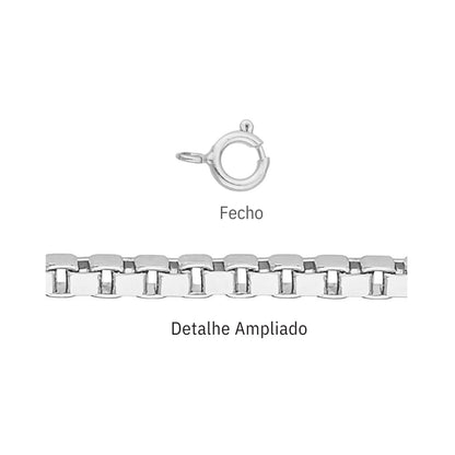 Corrente Veneziana VEC30 em Ouro Branco 18K-750