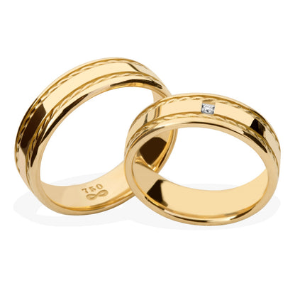 Aliança em Ouro 18K Elo Radiante AFNW902/0001