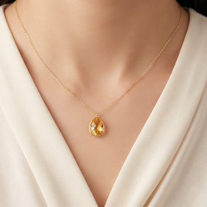 Gargantilha Solis em Ouro Amarelo 18k, com citrino