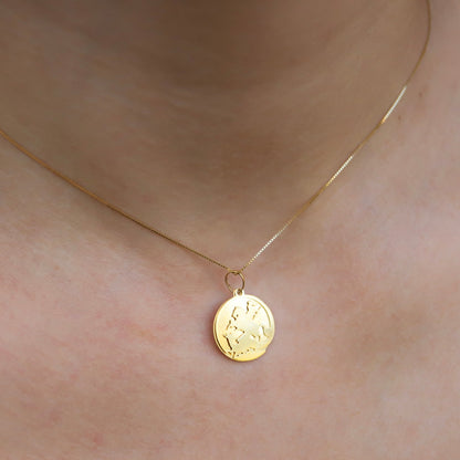 Pingente Medalha de São Jorge em Ouro Amarelo 18K-750