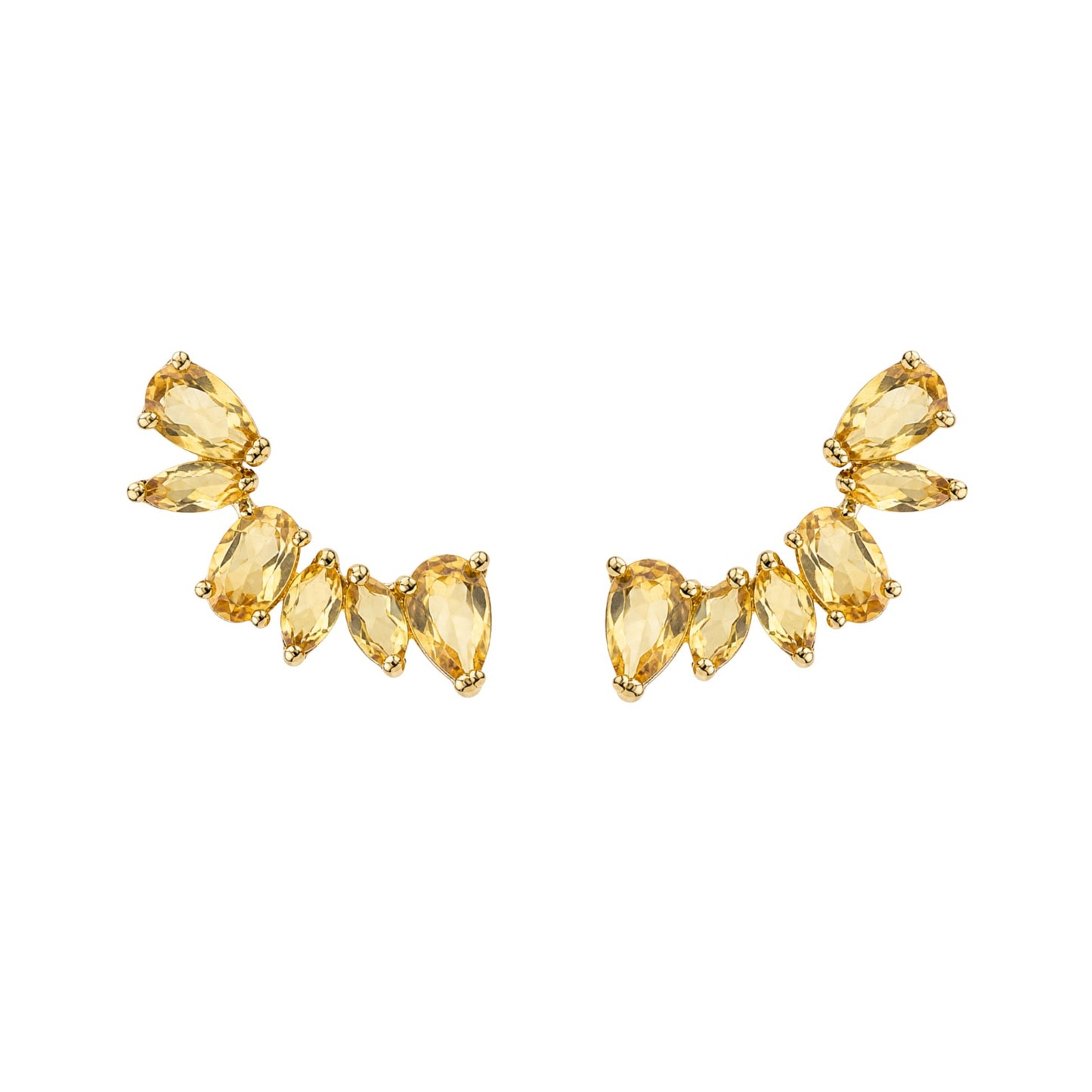 Brinco Alvorada em Ouro Amarelo 18k, com citrinos