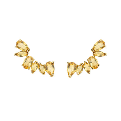 Brinco Alvorada em Ouro Amarelo 18k, com citrinos