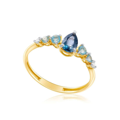 Anel Blues Coleção Charme em Ouro Amarelo 18K-750