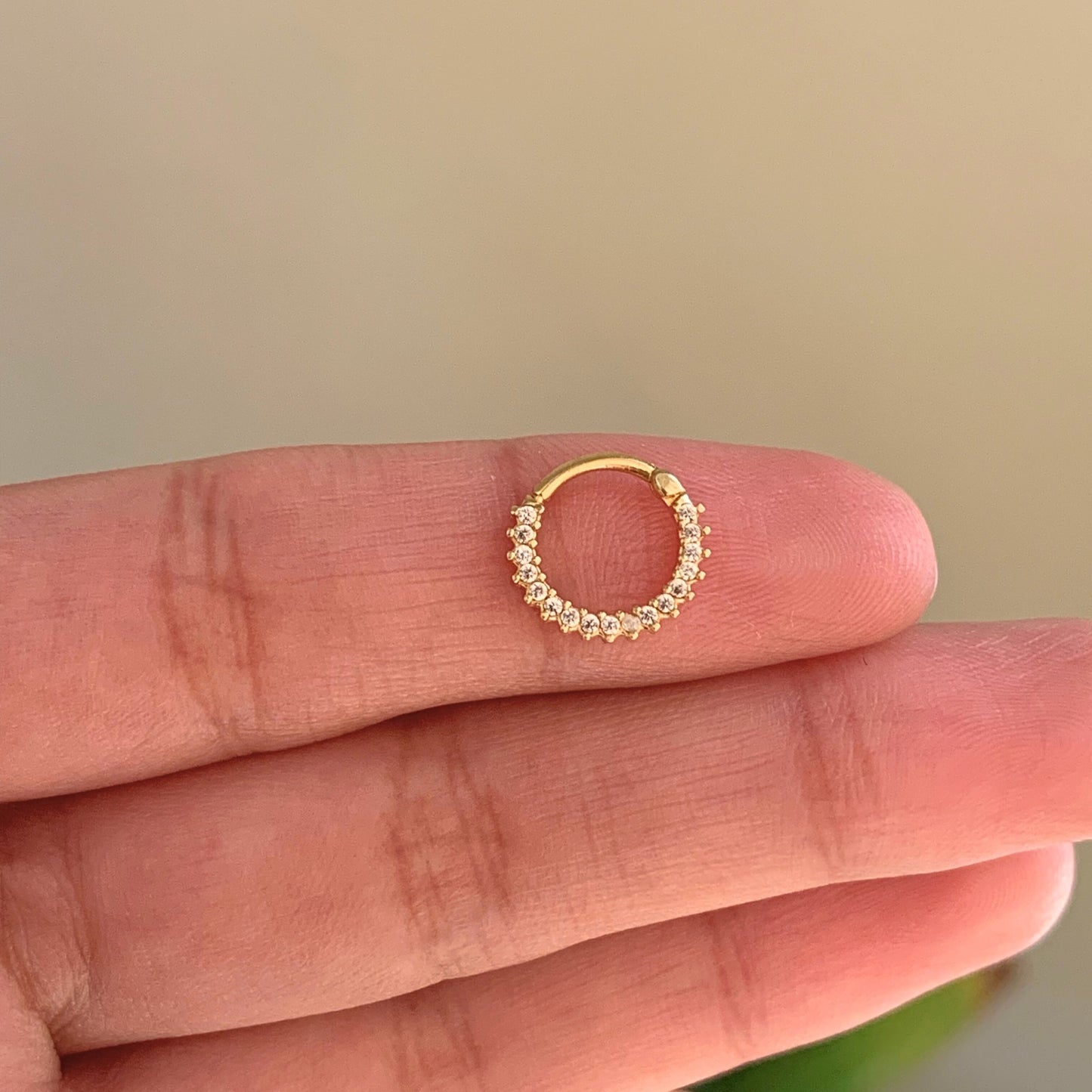 Piercing Zircônias Brancas Ouro Amarelo 18K
