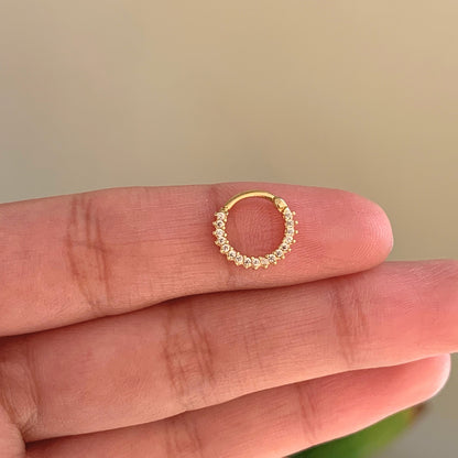 Piercing Zircônias Brancas Ouro Amarelo 18K