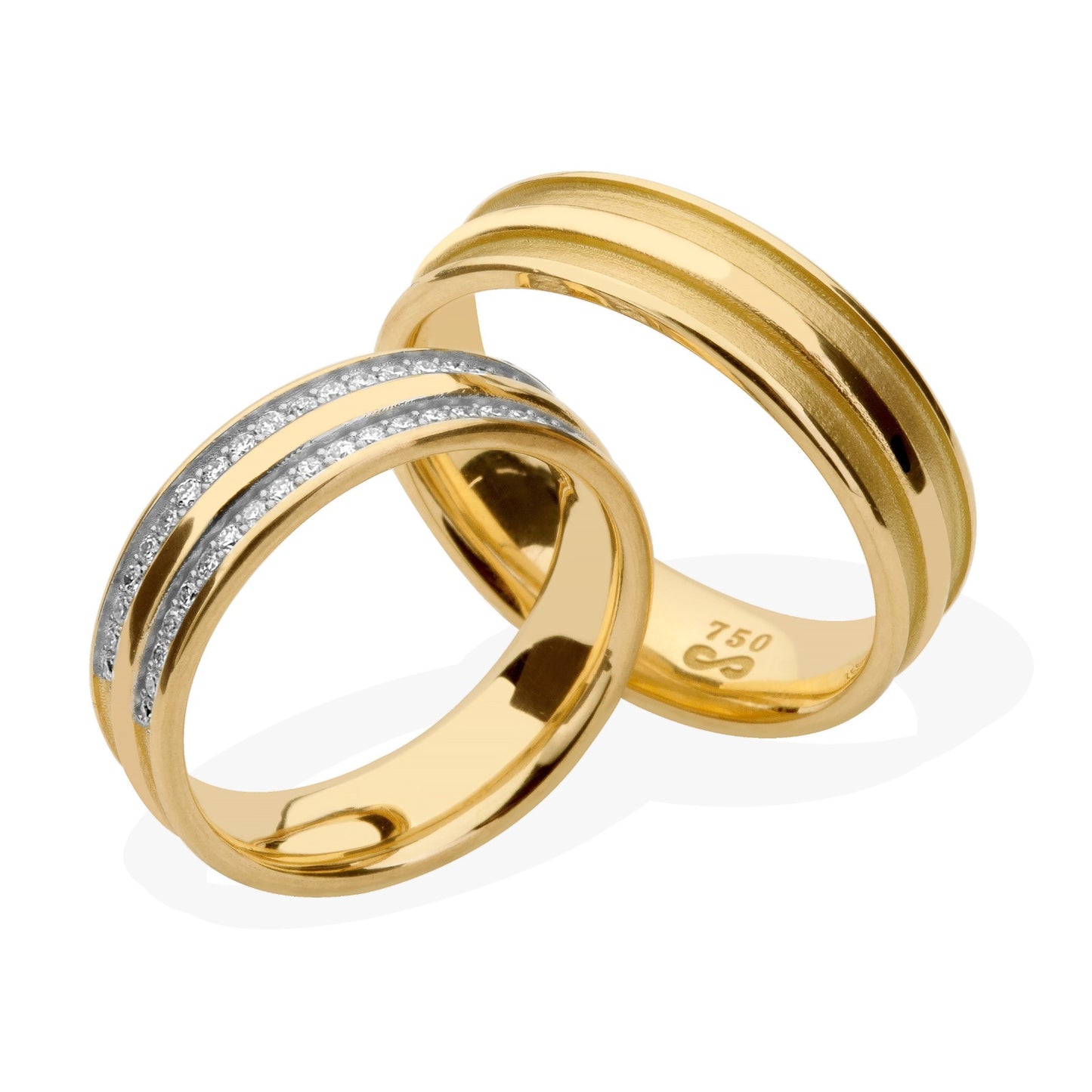 Aliança em Ouro 18K Pedras do Destino ALMW903/0002