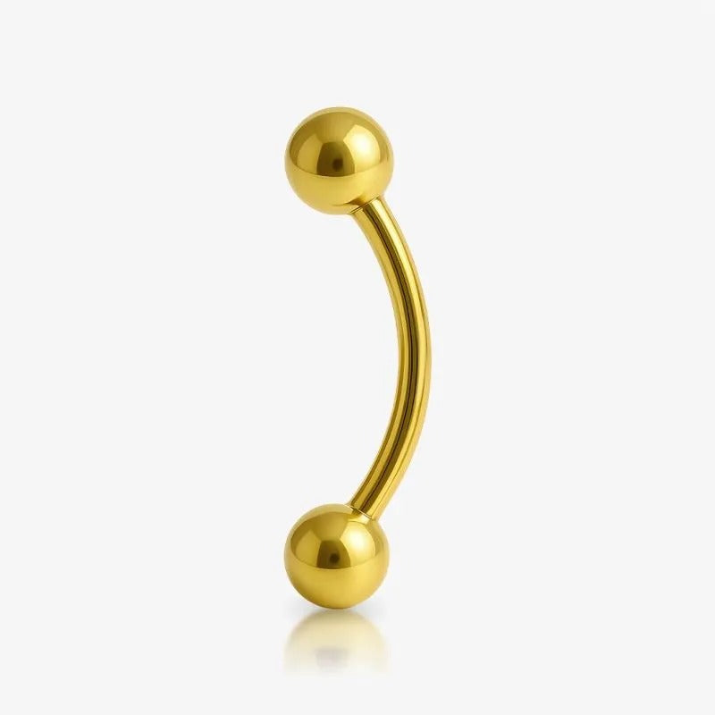 Piercing Aste com Bolinhas em Ouro 18K para umbigo