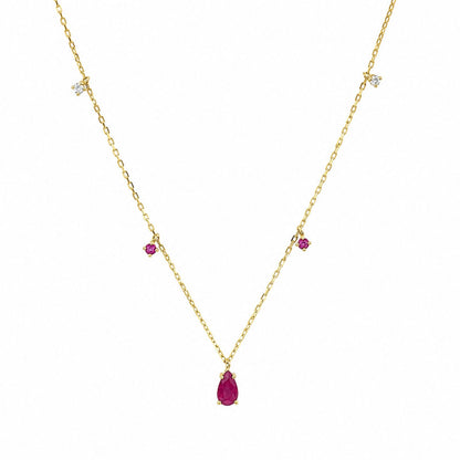 Gargantilha Scarlett em Ouro Amarelo 18K, com rubis e brilhantes - Coleção Uniki