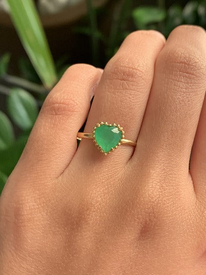 Anel Aurora Verde Ouro Amarelo 18K-750