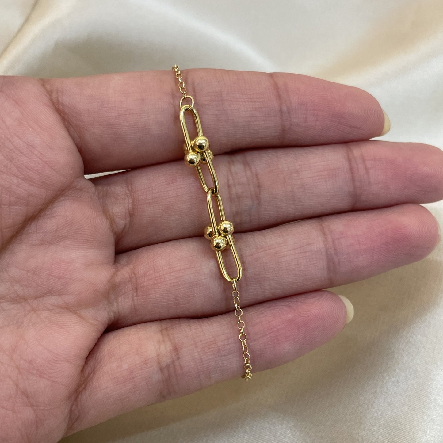 Pulseira Aurum Dot Duplo em Ouro Amarelo 18k-750