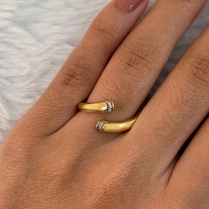 Anel Joy Coleção Zéfiro em Ouro Amarelo, Rosê e Branco 18K-750