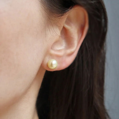 Brinco Pérola 8mm em Ouro Amarelo 18k